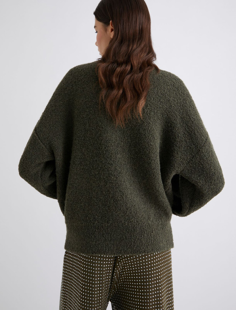 giubbotto bomber in bouclé - kaki