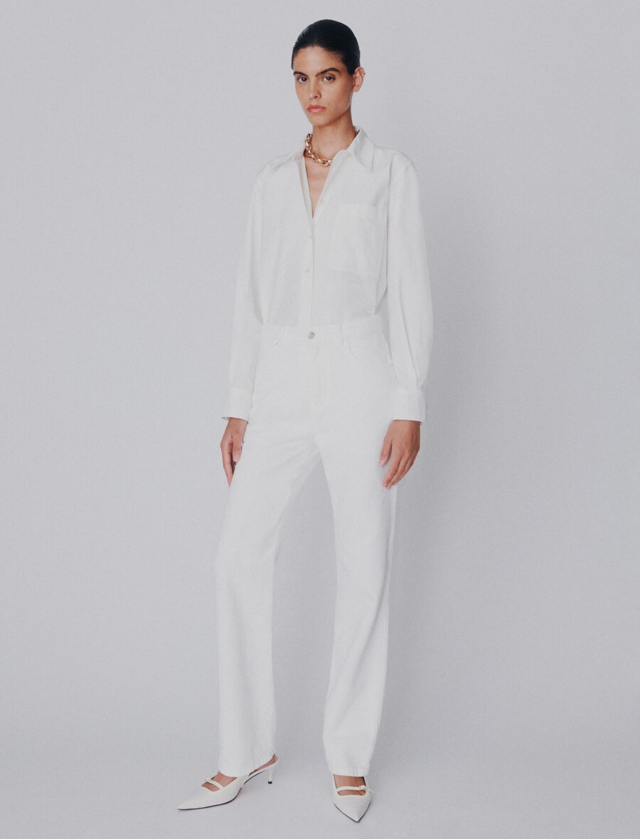 jeans in denim dritto - bianco