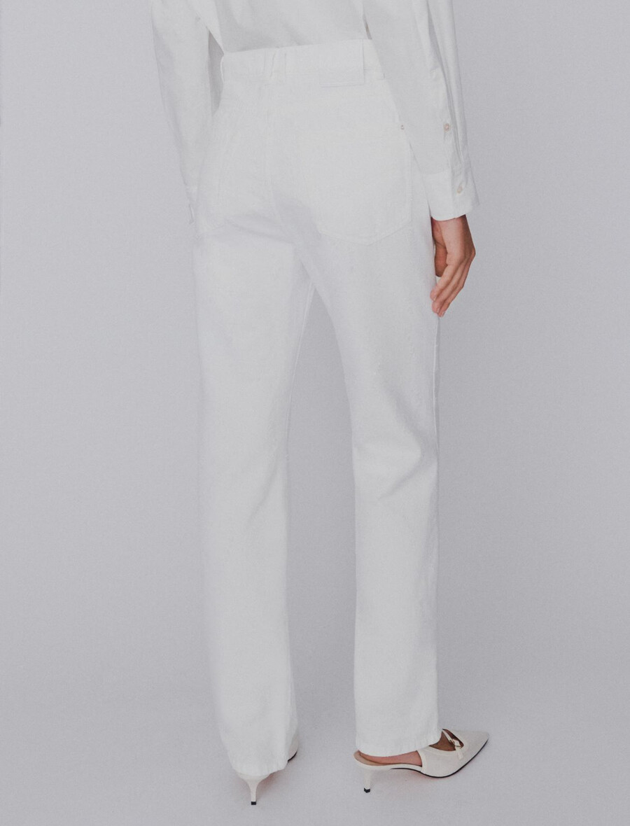 jeans in denim dritto - bianco