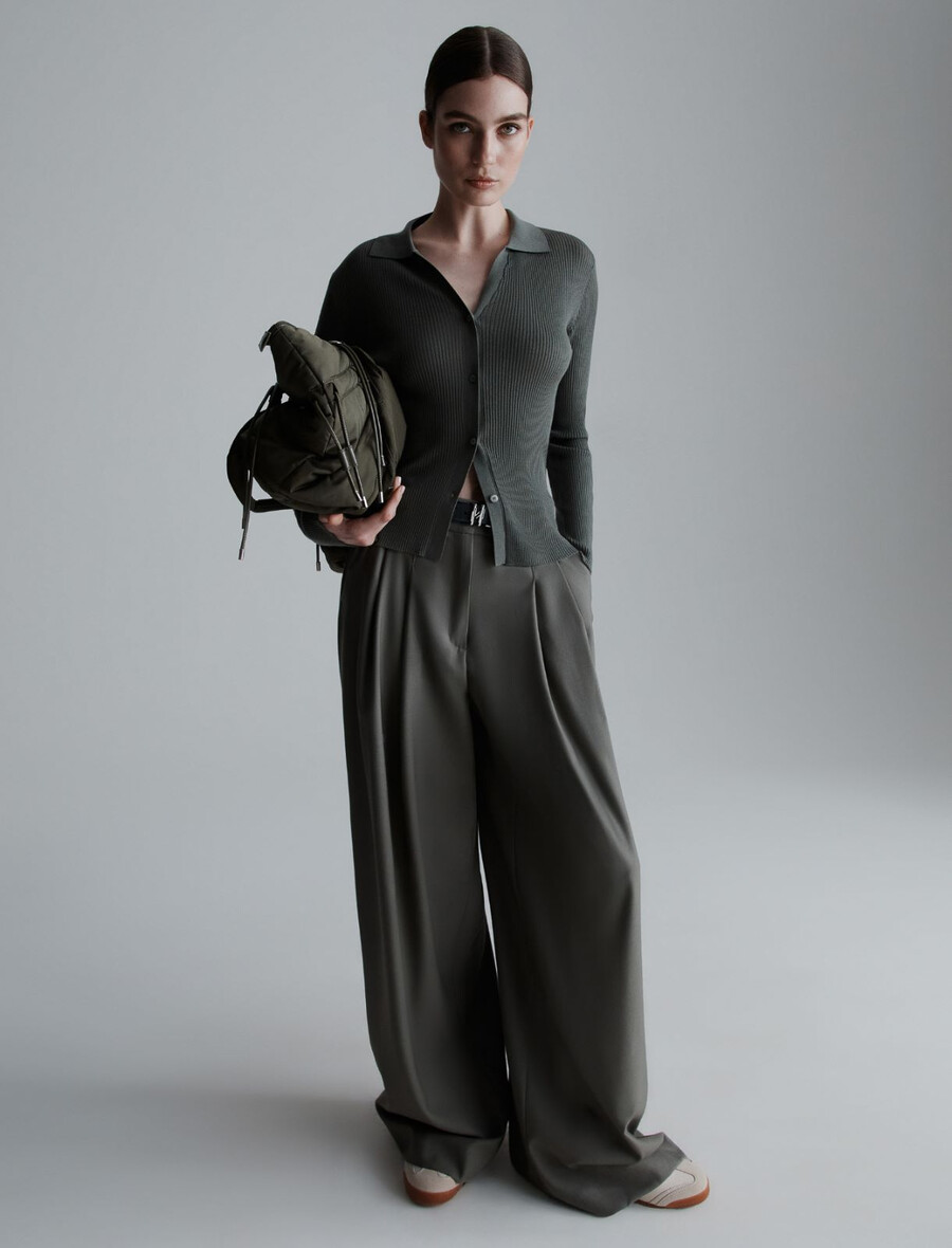 cardigan in lana ultraleggero - olive