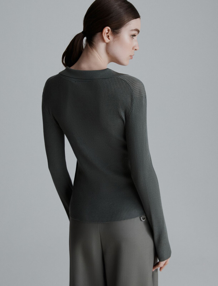 cardigan in lana ultraleggero - olive