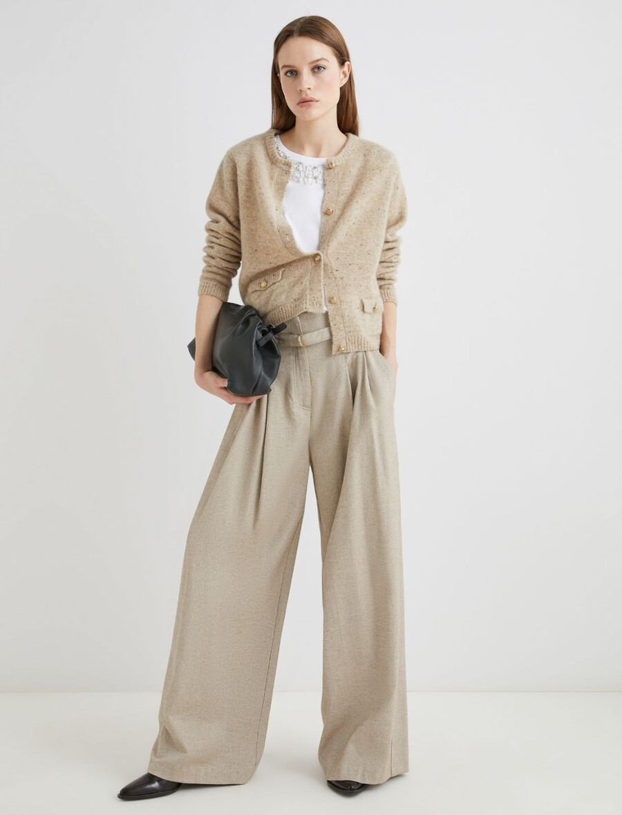 cardigan con tasche - cammello