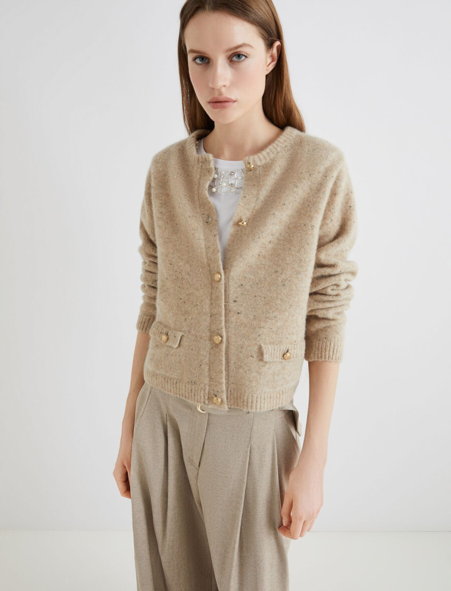 cardigan con tasche - cammello