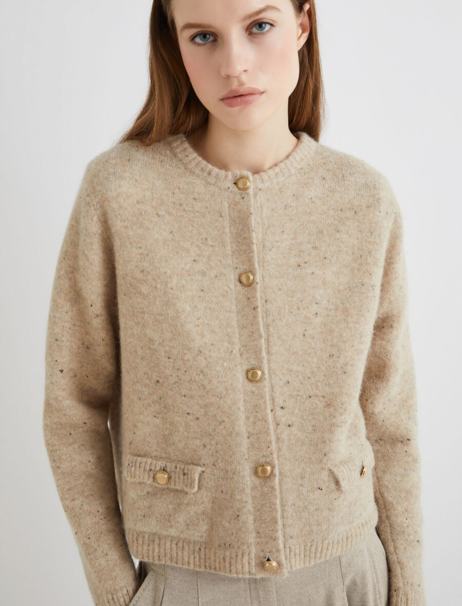 cardigan con tasche - cammello