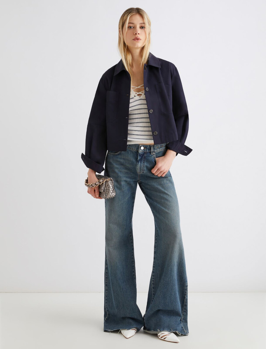 maglione in tessuto di pura lana con inserti in lurex - bianco