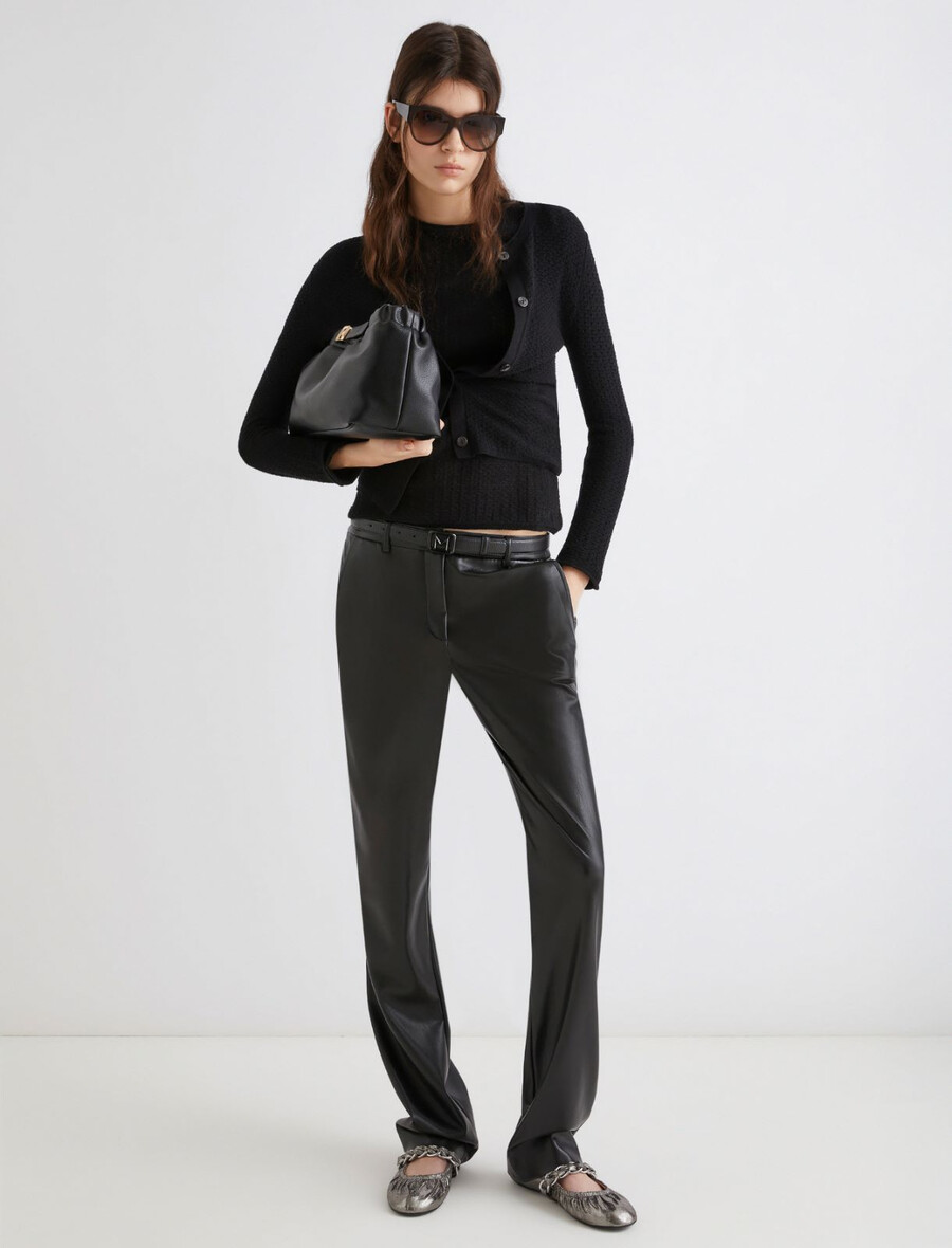 maglione in cotone lavorato a maglia - nero