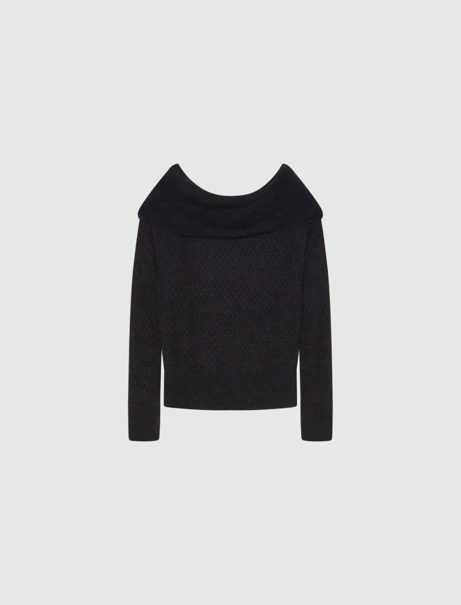 maglione con collo a cappuccio - grigio scuro