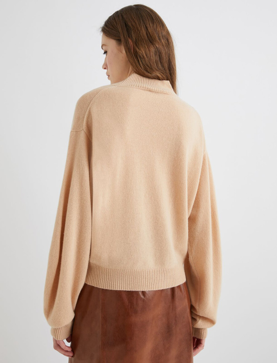 maglione a collo alto in cashmere - powder