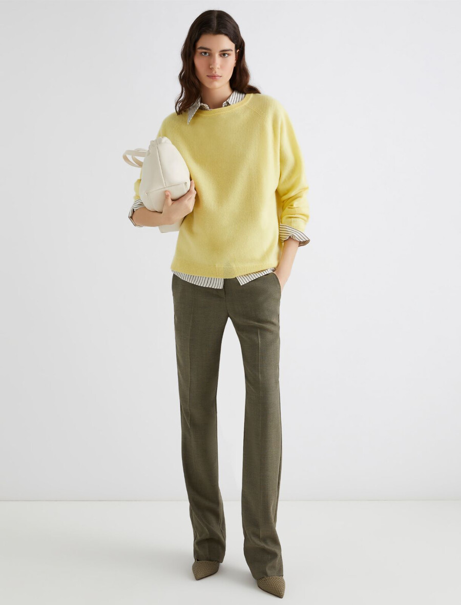 maglione in puro cashmere - banana