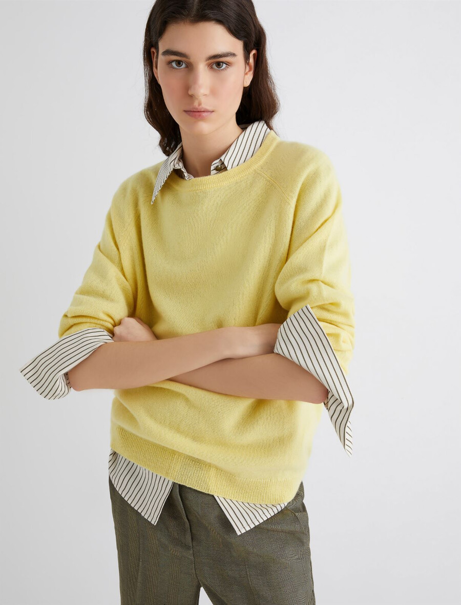 maglione in puro cashmere - banana