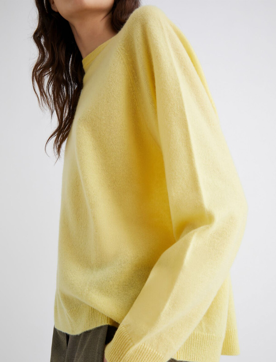 maglione in puro cashmere - banana
