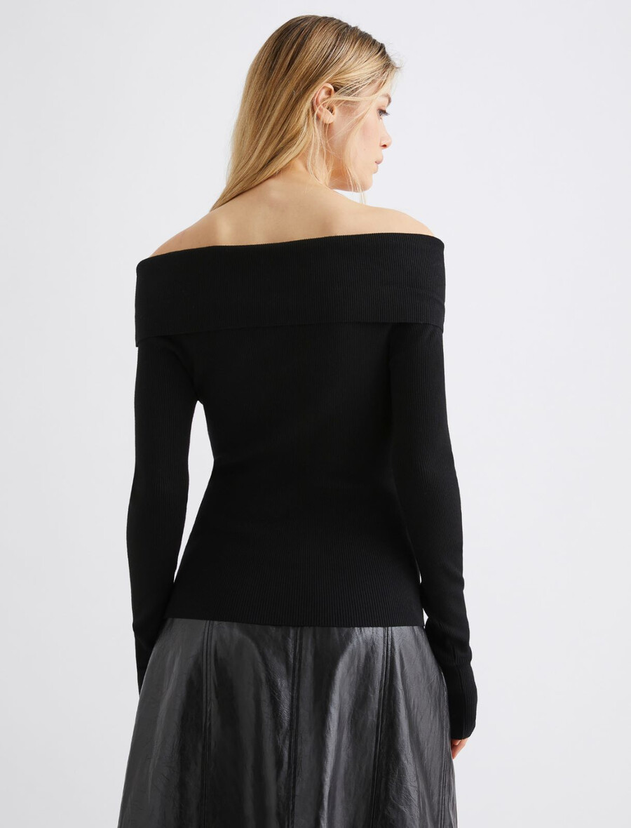 maglione con collo a cappuccio - nero