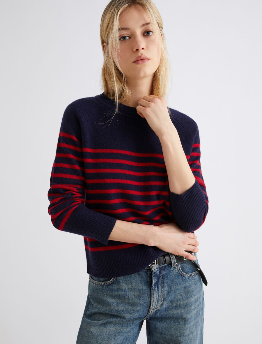 maglione in lana e cashmere - navy