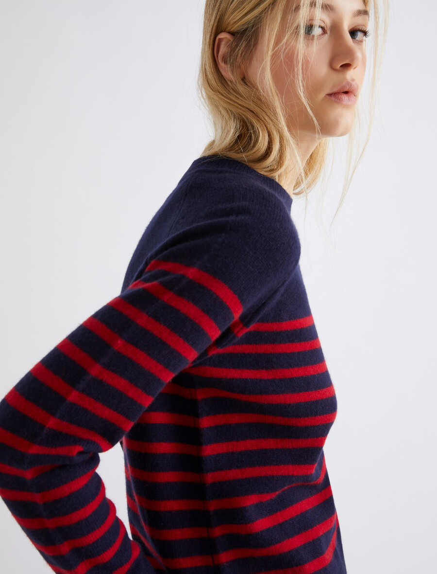 maglione in lana e cashmere - navy
