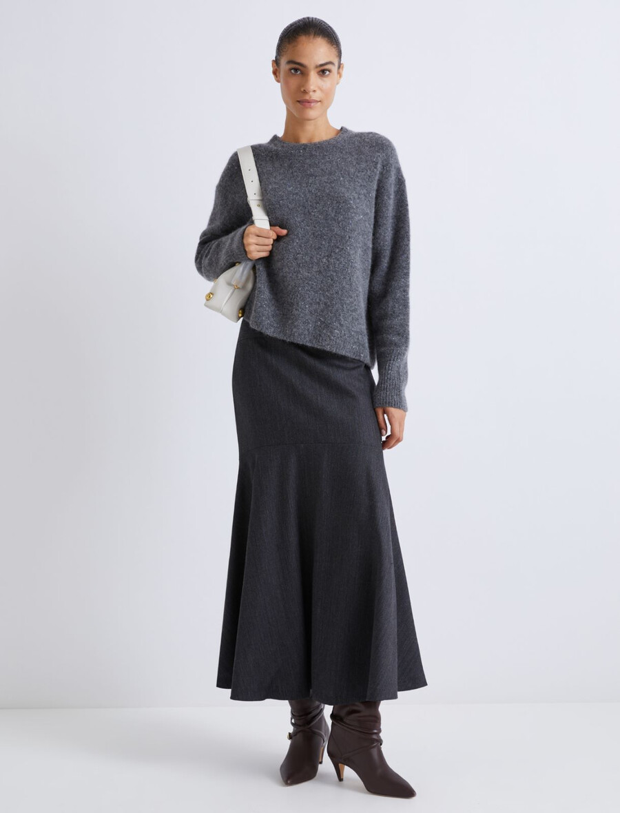 maglione in filato nodoso - grigio