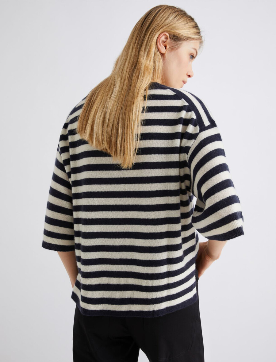 maglione girocollo in cashmere - navy