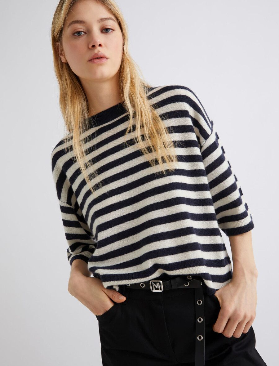 maglione girocollo in cashmere - navy