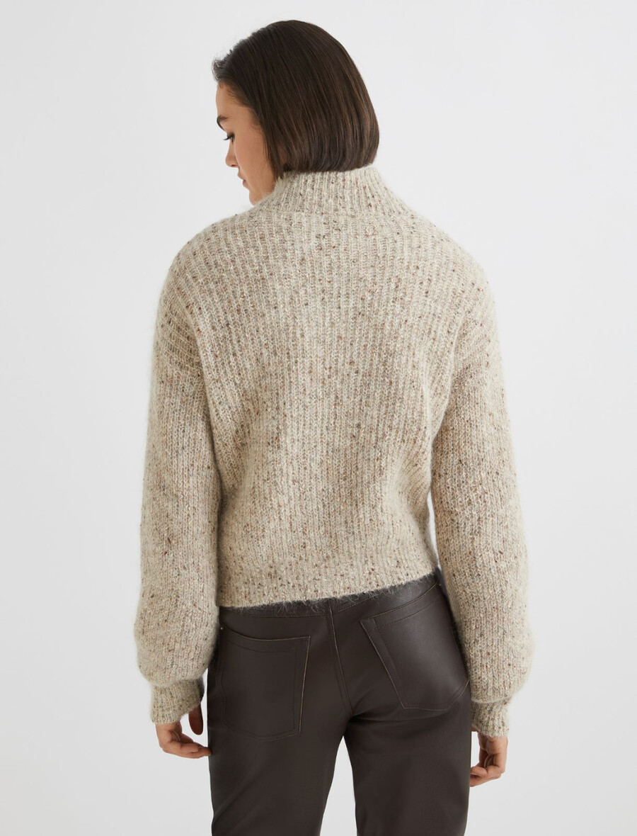 maglione in mohair e alpaca - avorio