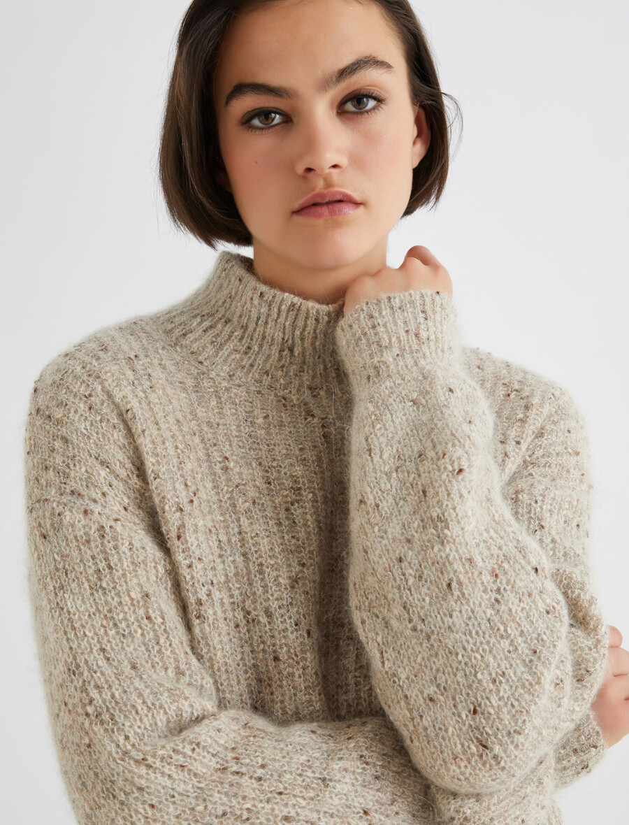 maglione in mohair e alpaca - avorio