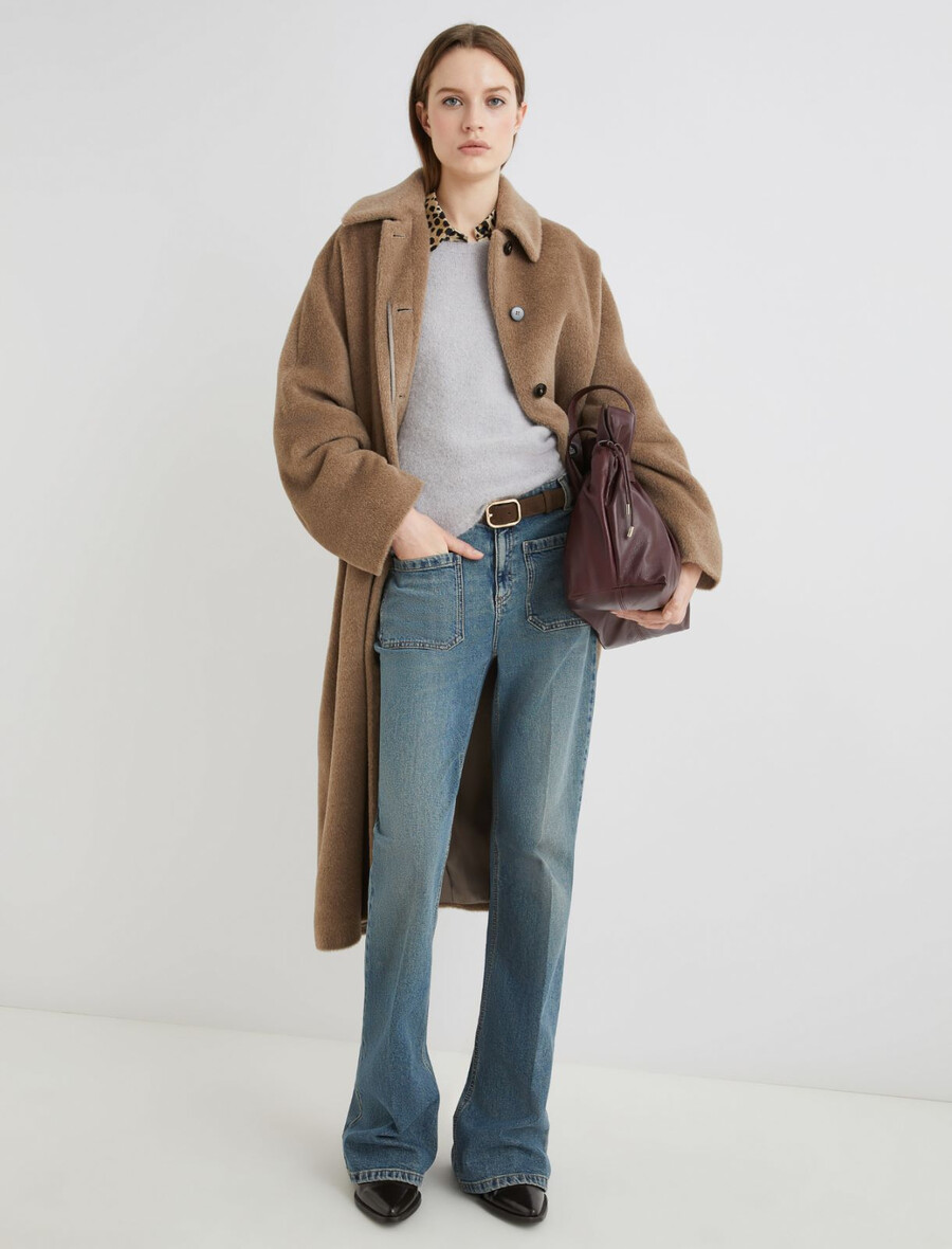 maglione girocollo in alpaca elasticizzato - pearl