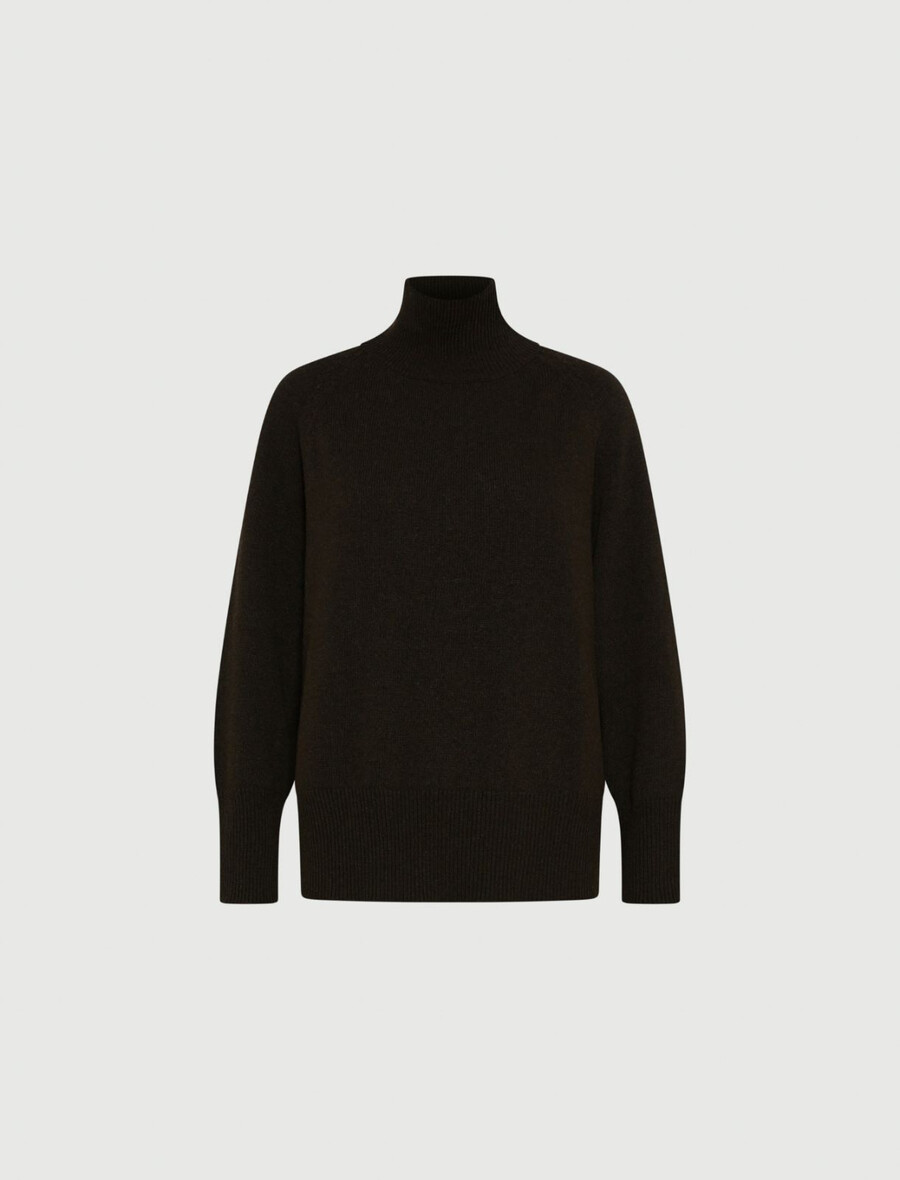 maglione oversize in lana e cashmere - marrone