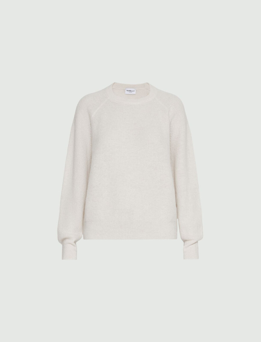 maglione soffice in misto alpaca - avorio
