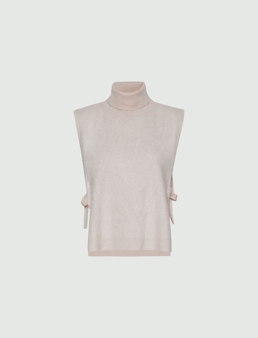 inserto gilet in misto cashmere - crema
