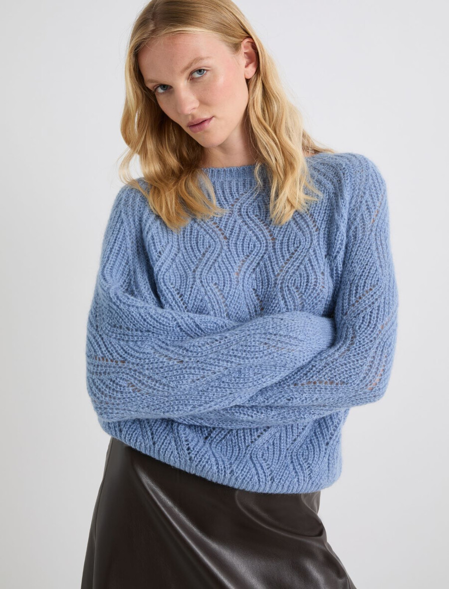 maglione in misto alpaca - azzurro chiaro