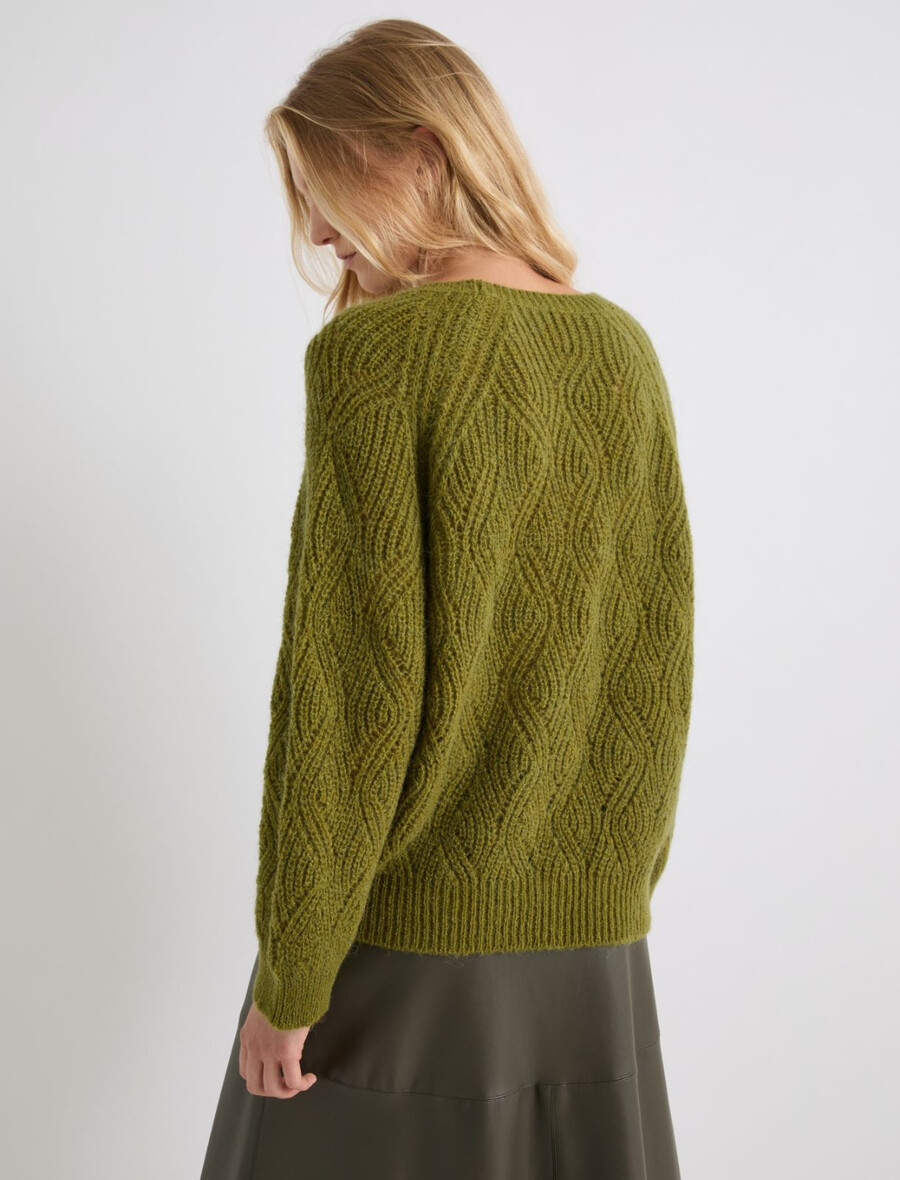 maglione in misto alpaca - verde mela