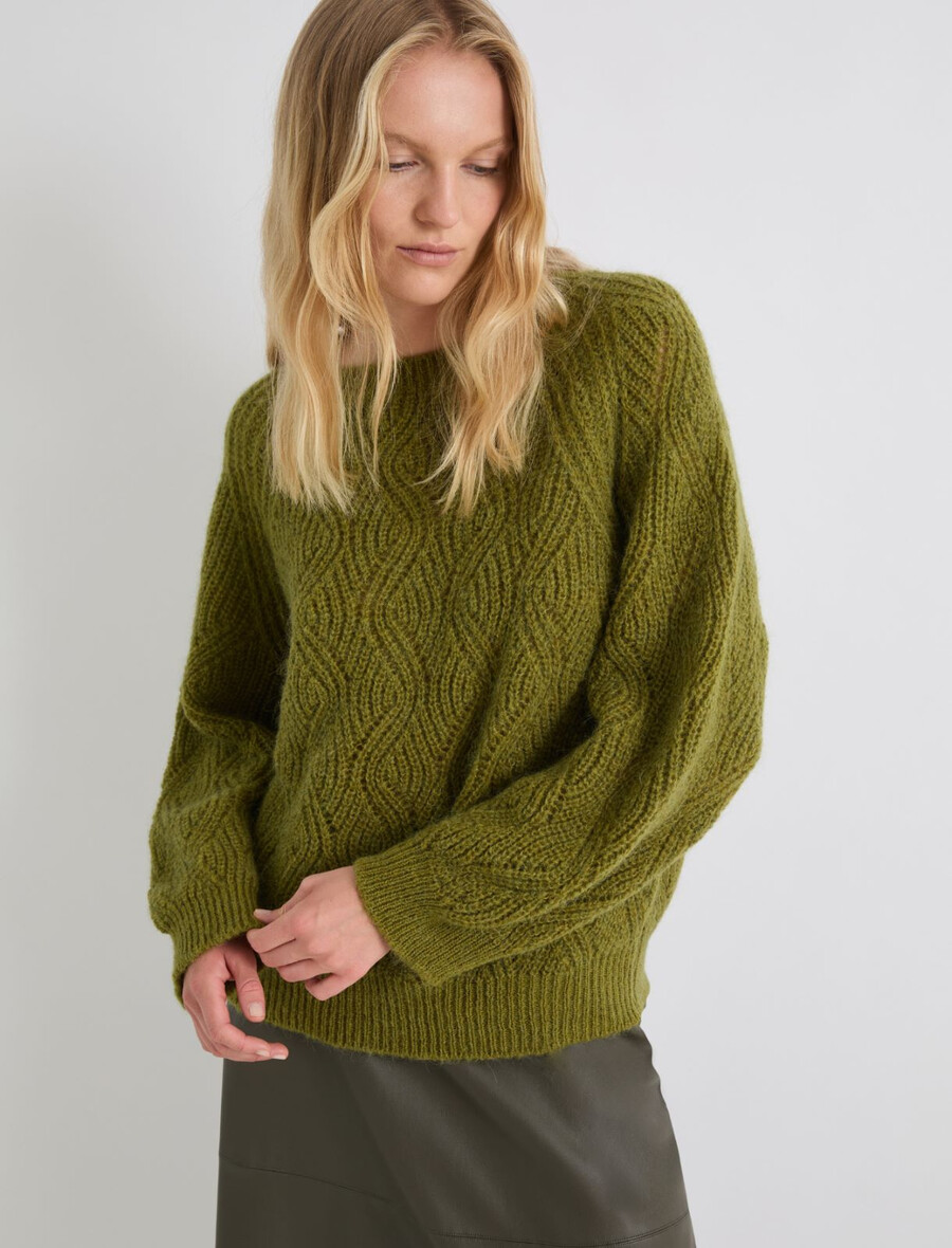 maglione in misto alpaca - verde mela