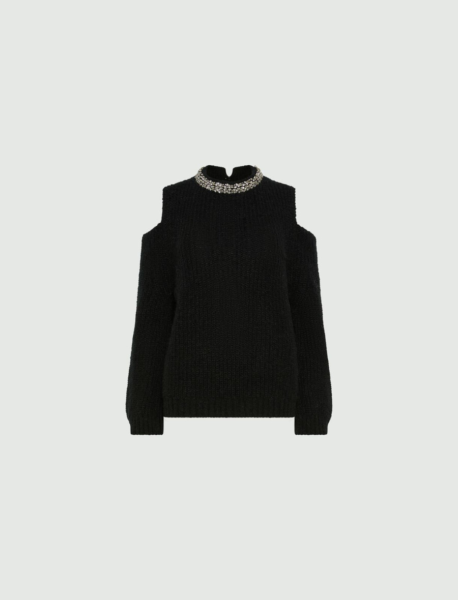 maglione con tagli - nero