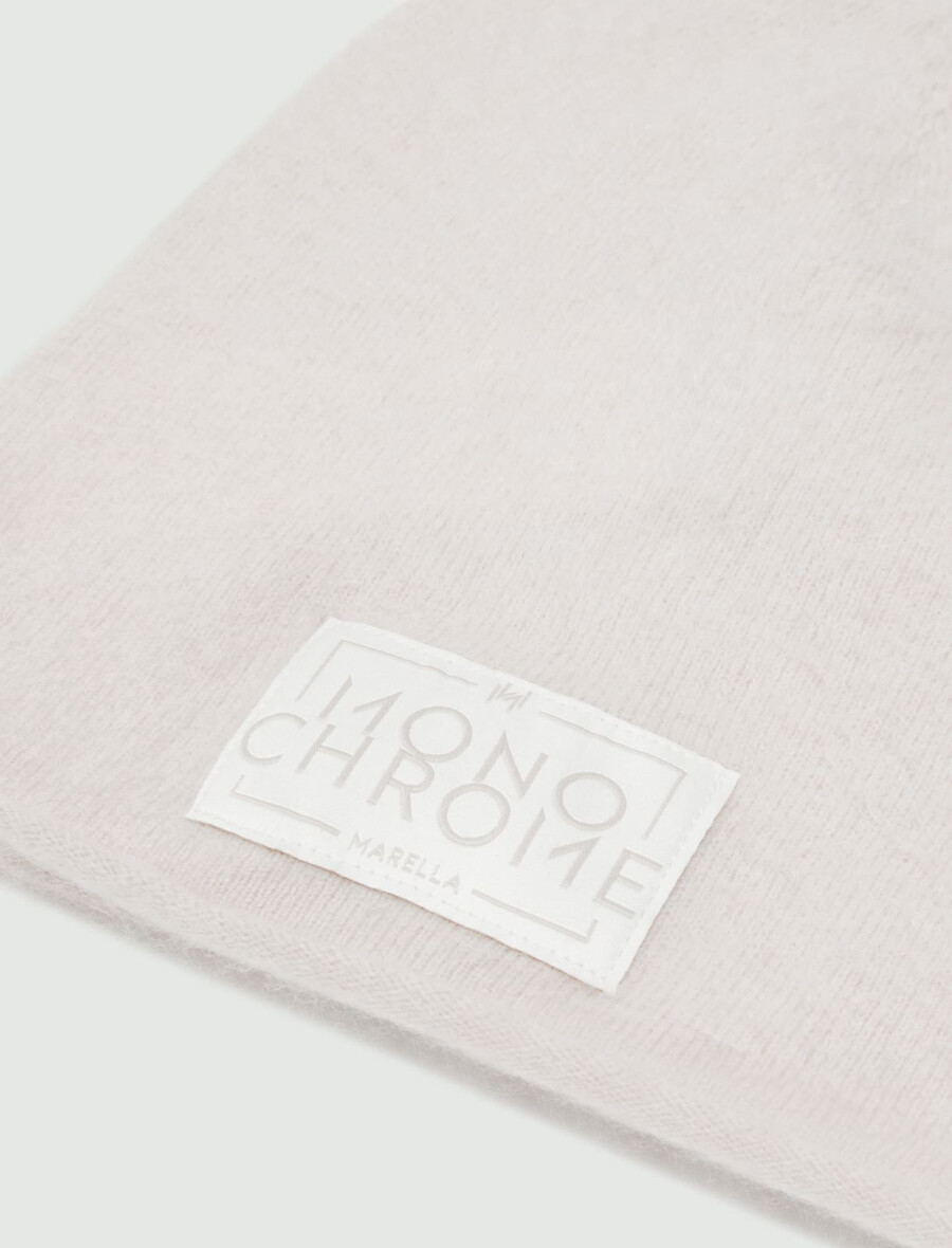 berretto in maglia misto cashmere - crema
