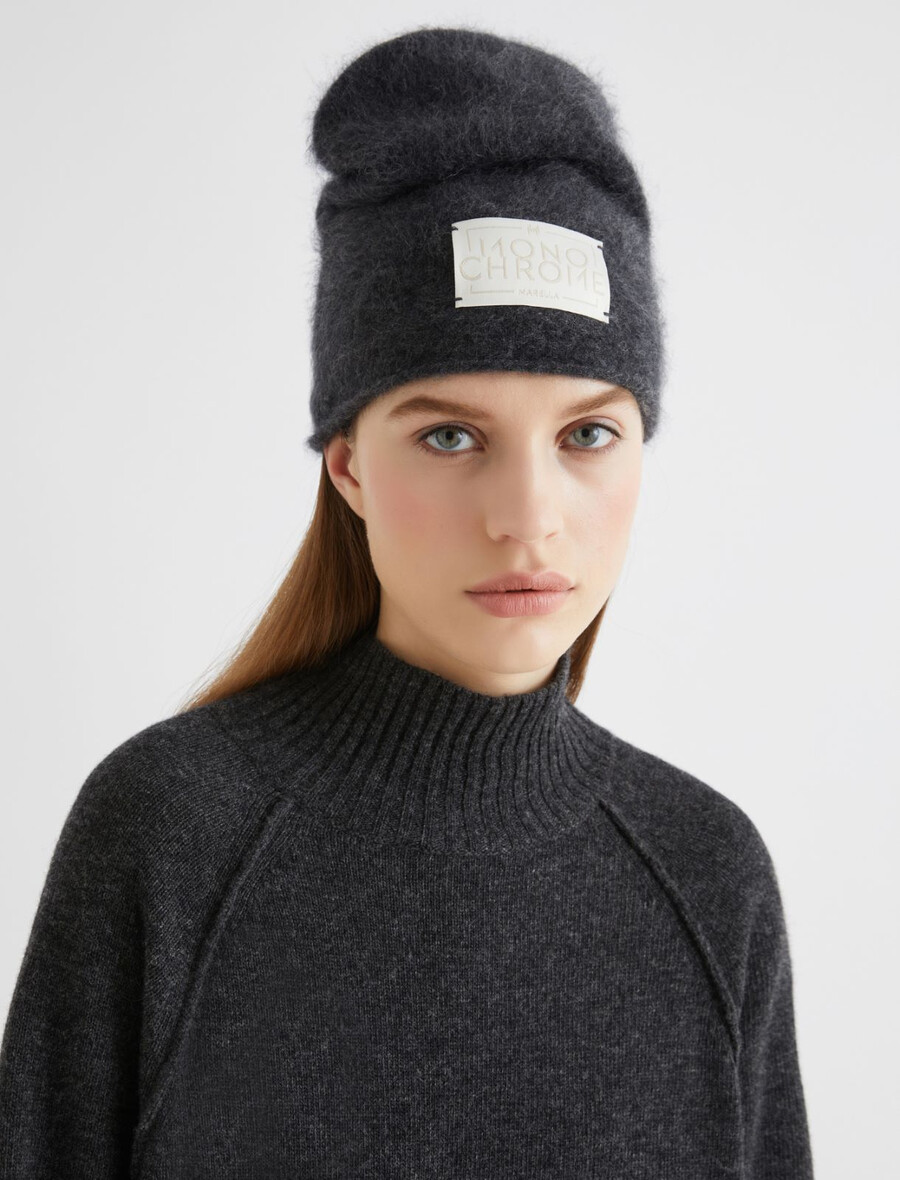 berretto in maglia misto cashmere - otter