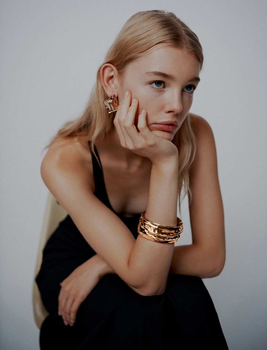 bracciale in metallo martellato - oro