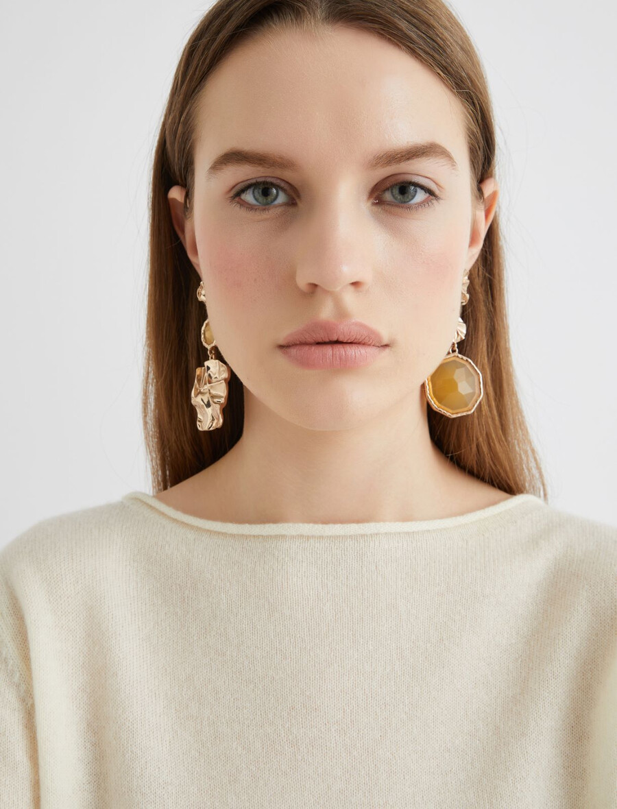 orecchini in pietra - oro