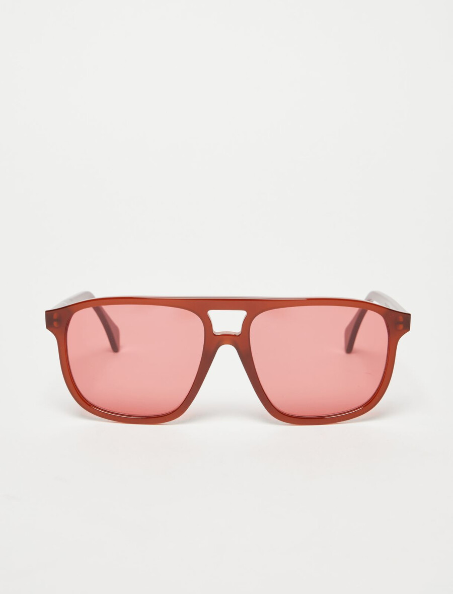 occhiali da sole quadrati - marrone bruciato