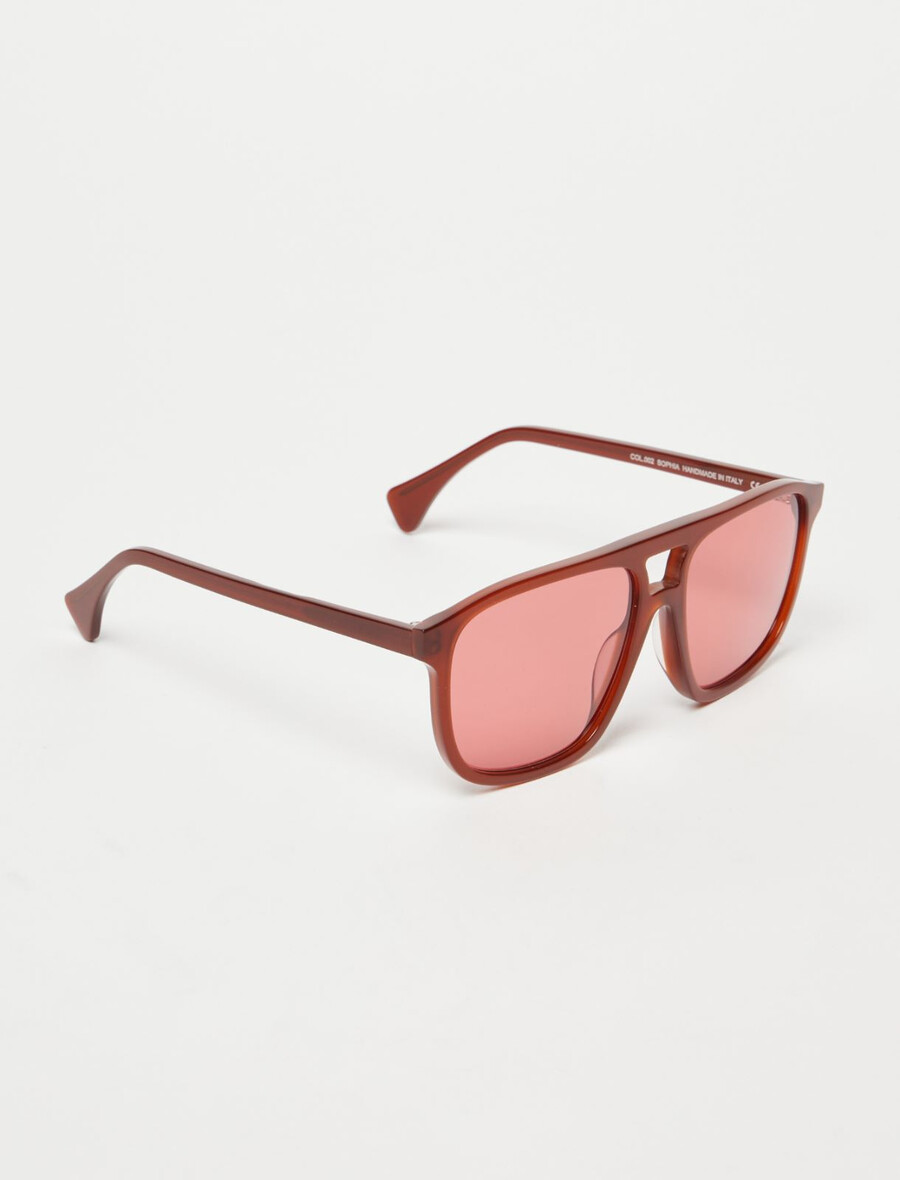 occhiali da sole quadrati - marrone bruciato