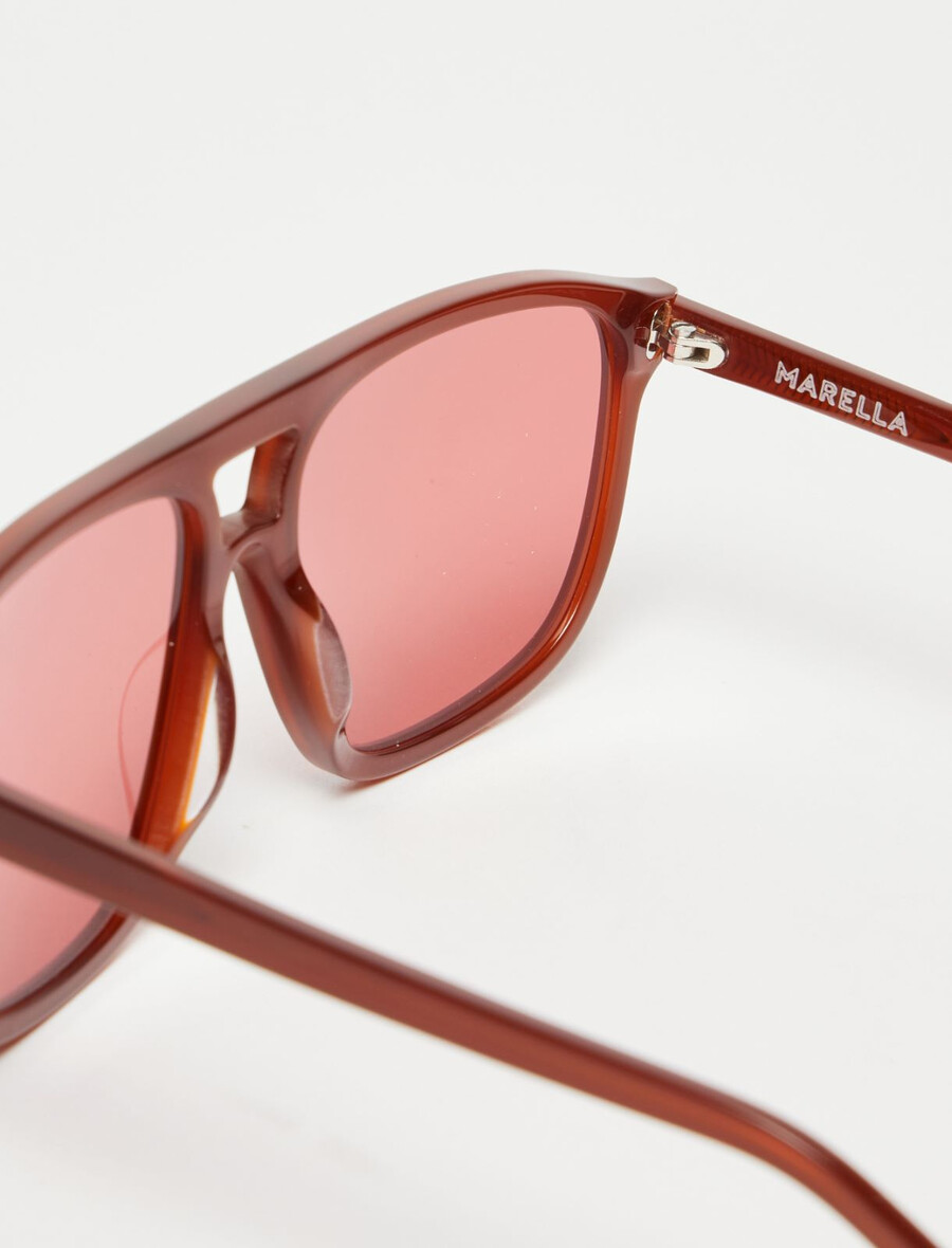 occhiali da sole quadrati - marrone bruciato