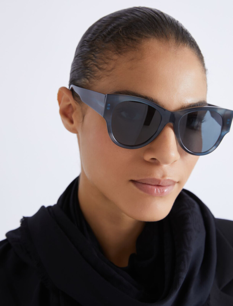 occhiali da sole oversize - blue jeans