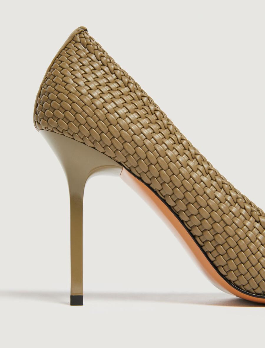 scarpe décolleté intrecciate - kaki
