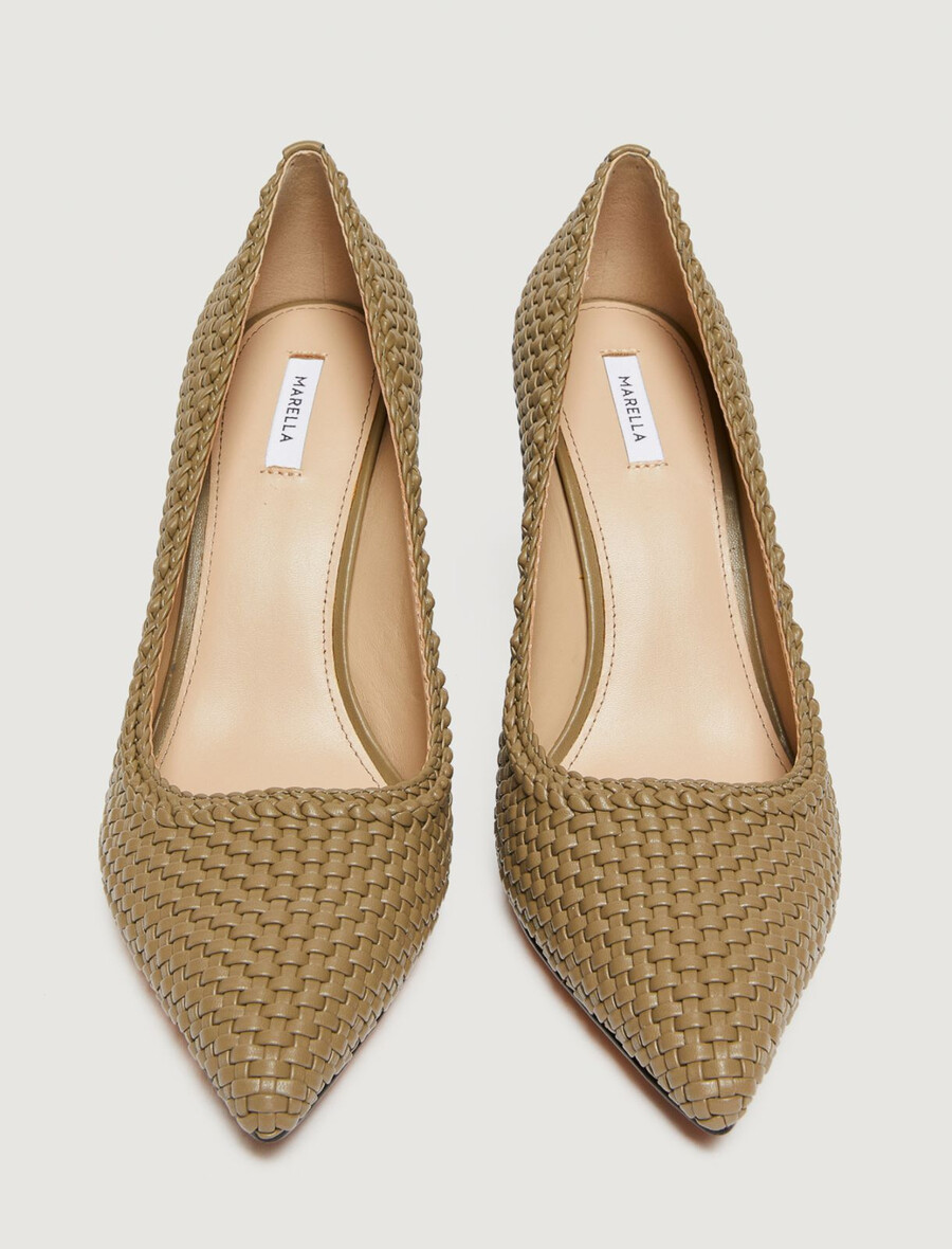 scarpe décolleté intrecciate - kaki