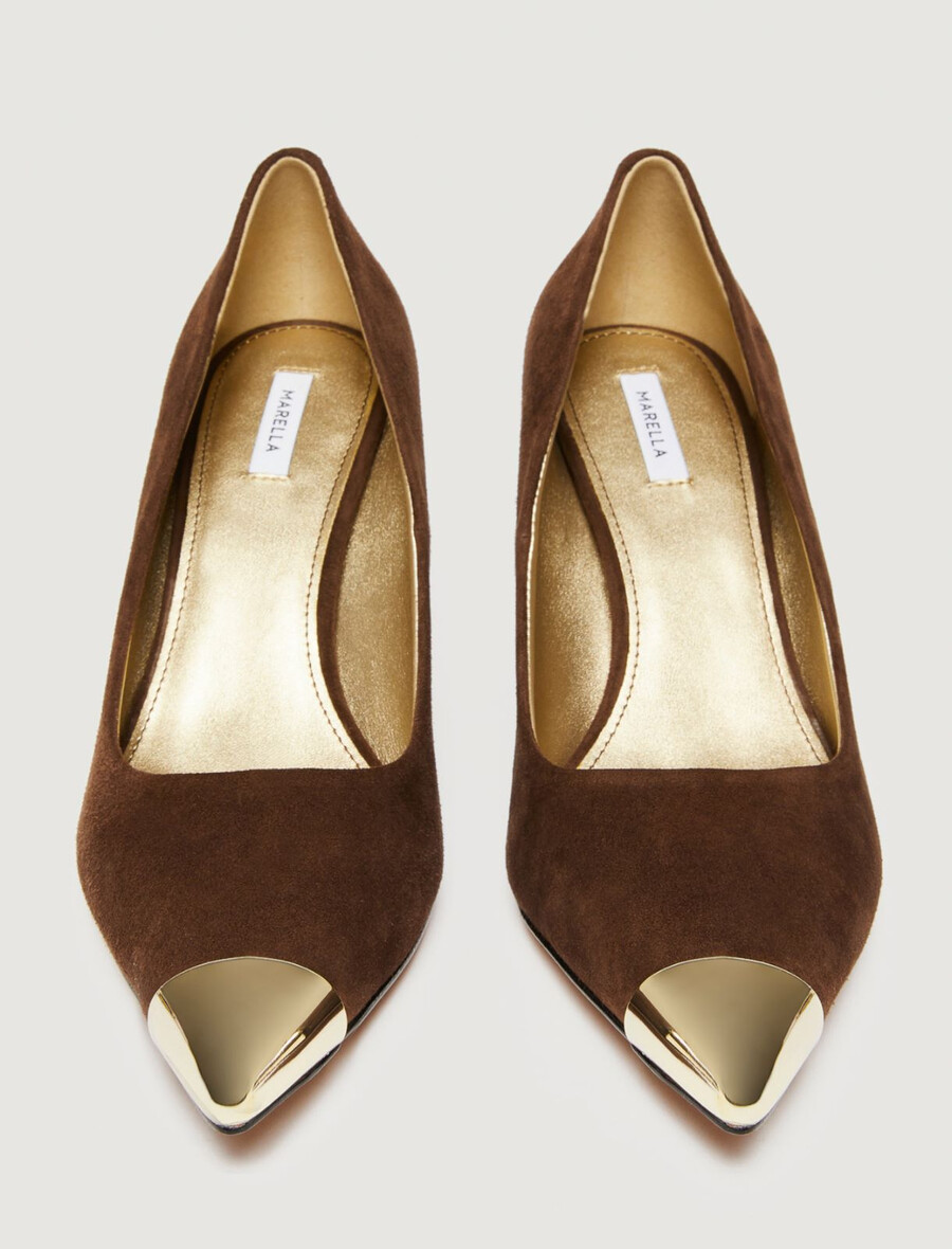 scarpe con punta in metallo - dark bown
