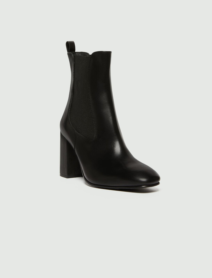 stivaletti chelsea con tacco - nero