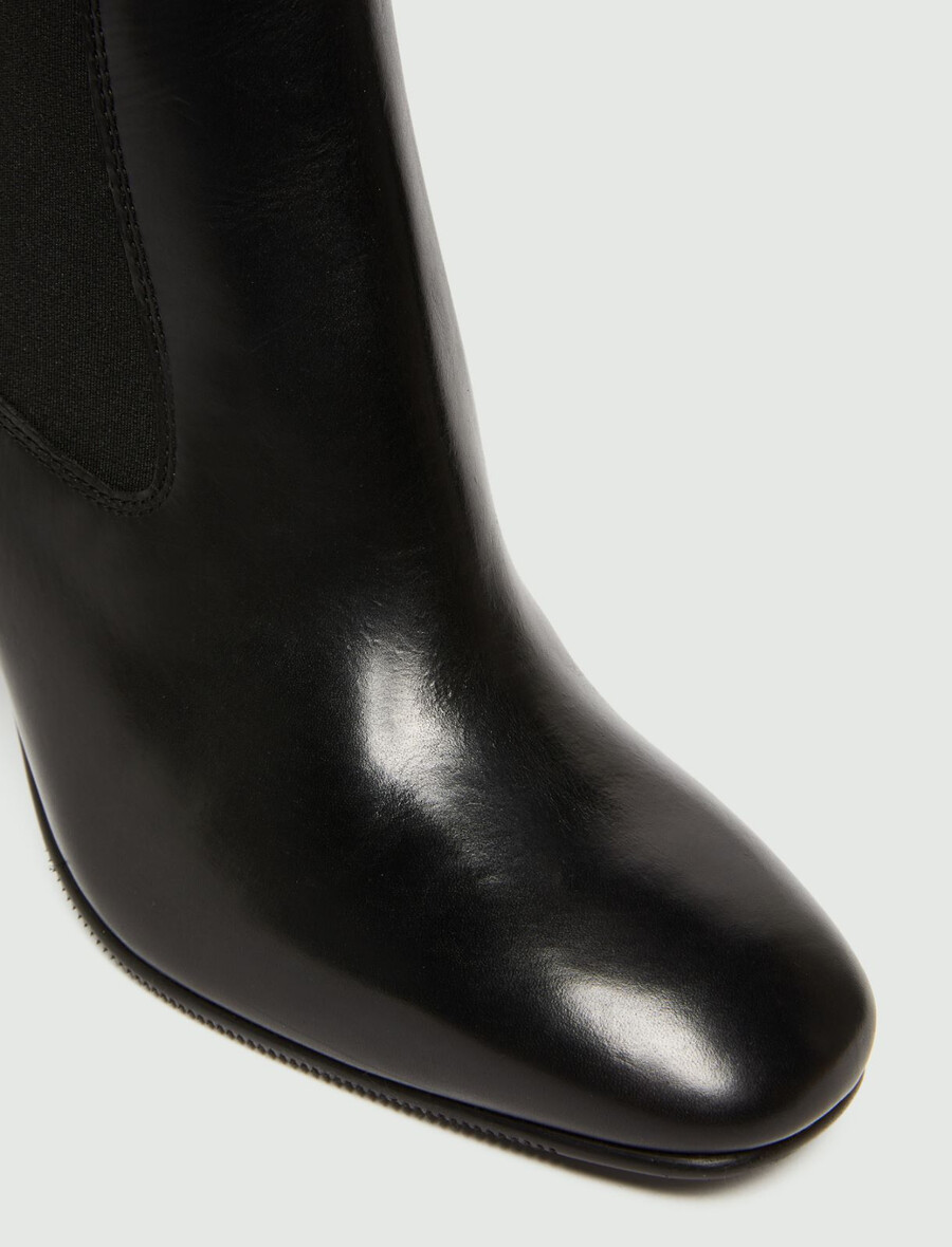 stivaletti chelsea con tacco - nero