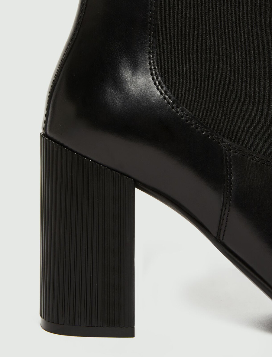 stivaletti chelsea con tacco - nero