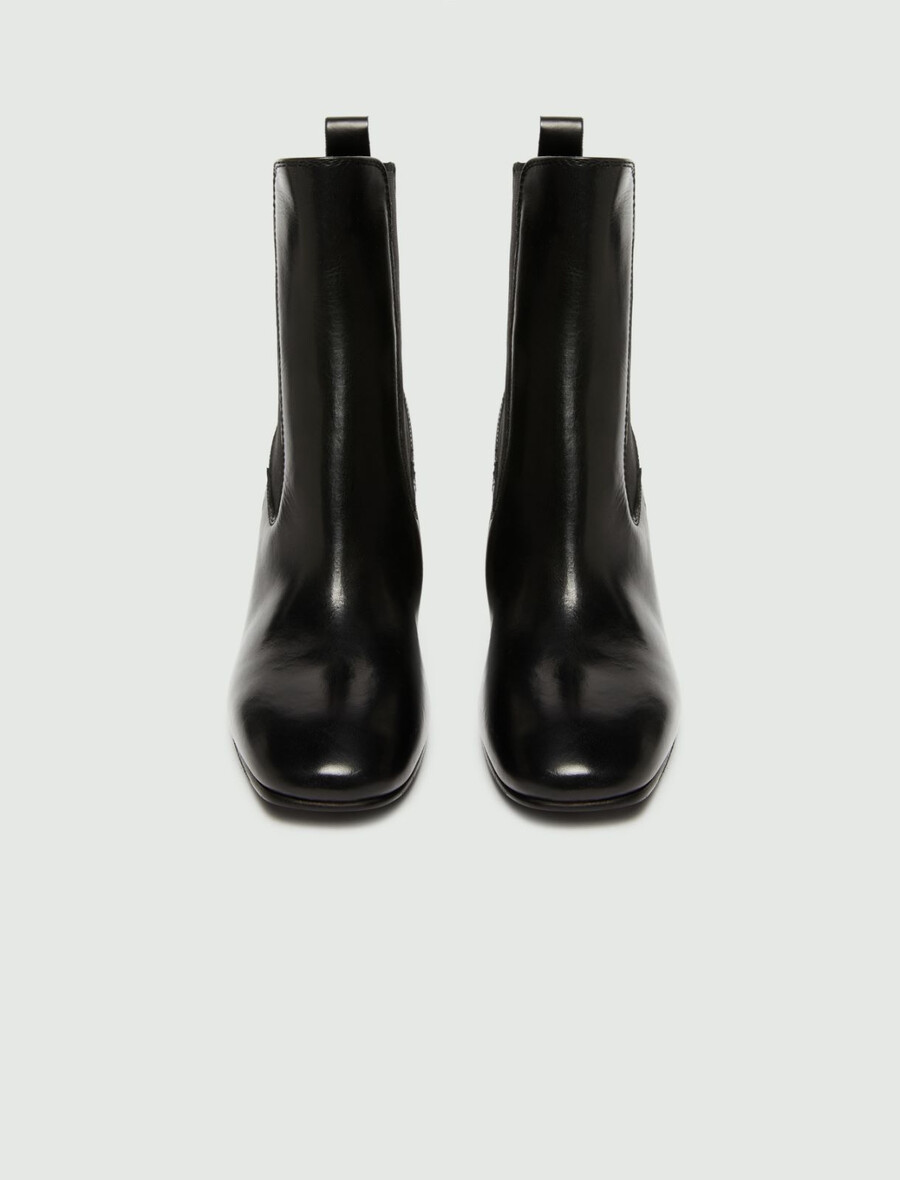 stivaletti chelsea con tacco - nero