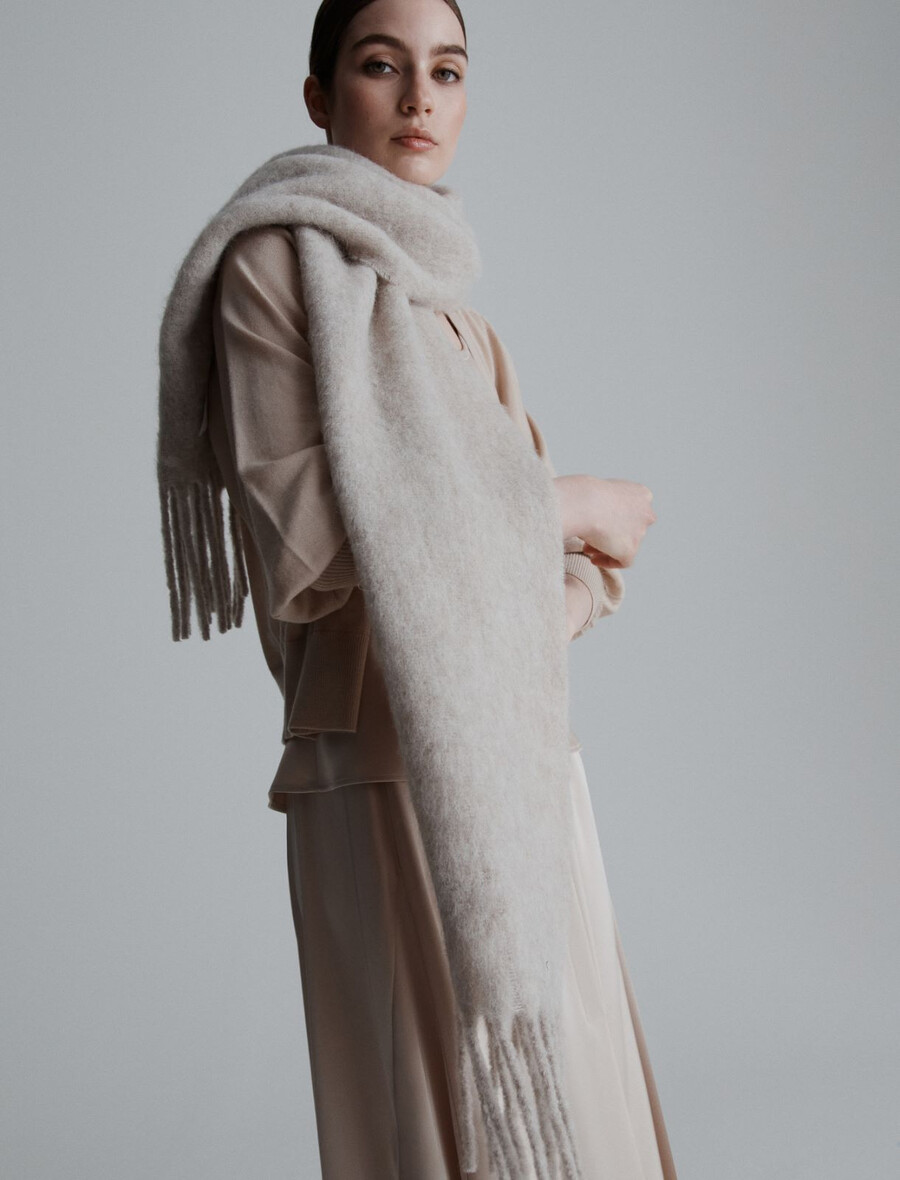 sciarpa in misto alpaca - avorio