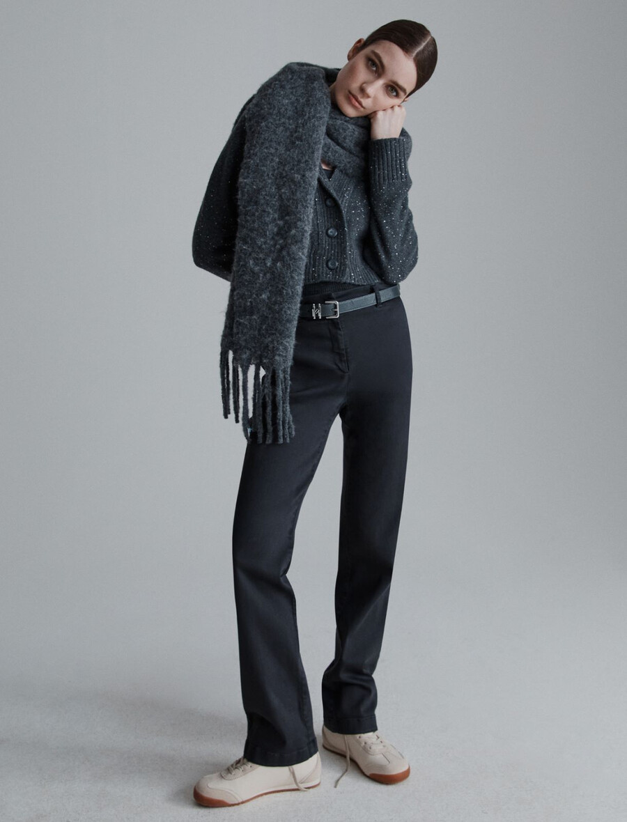 sciarpa in misto alpaca - grigio scuro