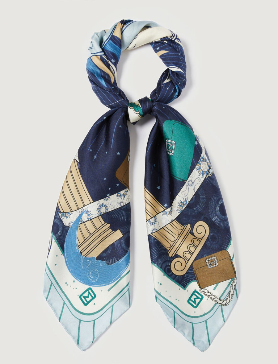 sciarpa in twill - blu cina