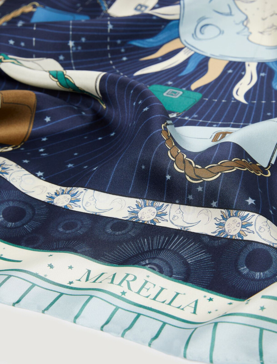 sciarpa in twill - blu cina